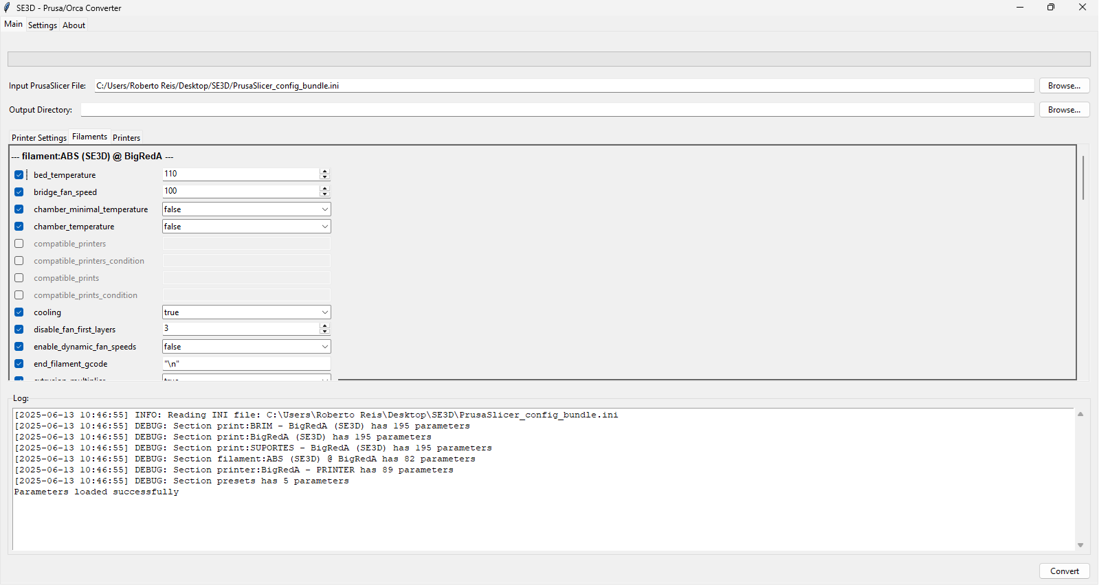 Prusa2Orca - Interface