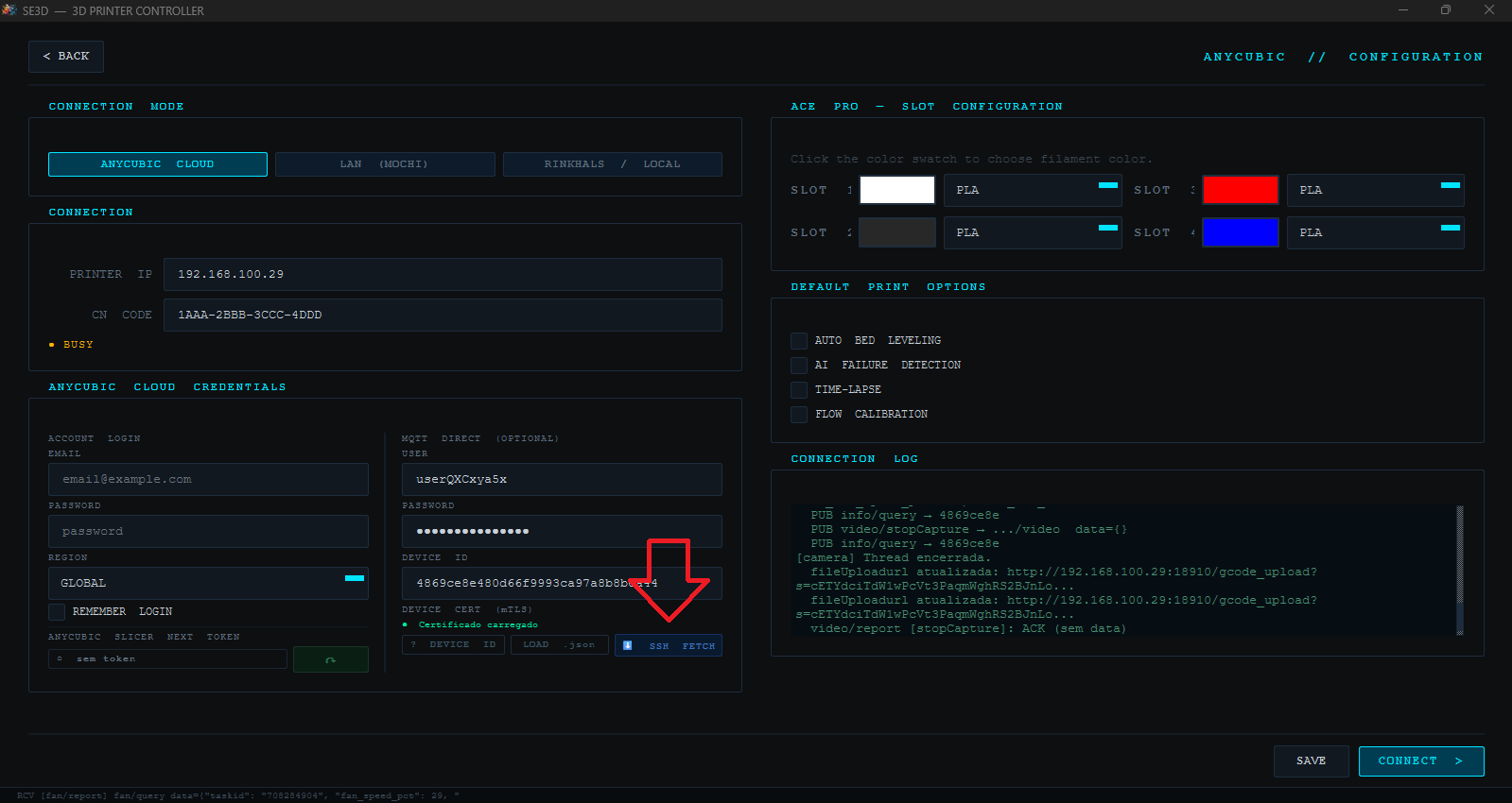 SSH Fetch de credenciais